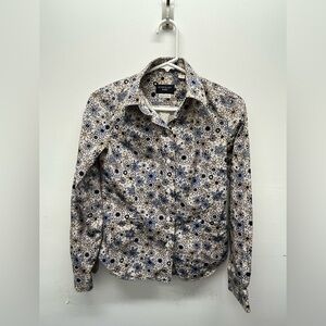 Peter Elliott Women Floral Button-Up Shirt Size Small